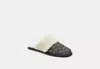 Coach Outlet Zena Slipper In Signature Jacquard In Black