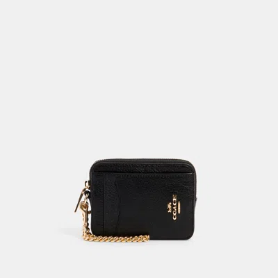Coach Outlet Zip Card Case In Black