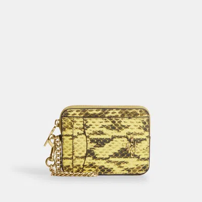 Coach Outlet Zip Card Case In Gold
