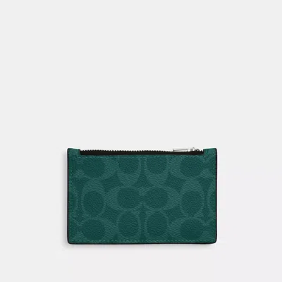 Coach Outlet Zip Card Case In Signature Canvas