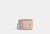 Coach Outlet Zip Card Case In Signature Canvas In Beige
