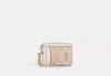Coach Outlet Zip Card Case In Signature Canvas In Beige