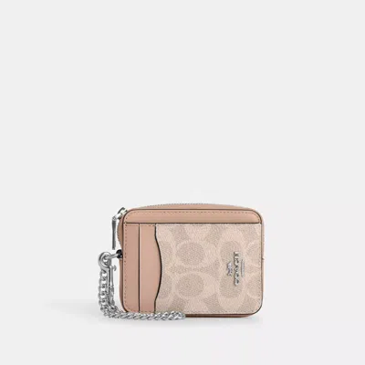 COACH OUTLET ZIP CARD CASE IN SIGNATURE CANVAS