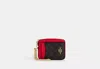 Coach Outlet Zip Card Case In Signature Canvas In Brown