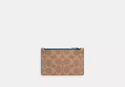 Coach Outlet Zip Card Case In Signature Canvas In Multi