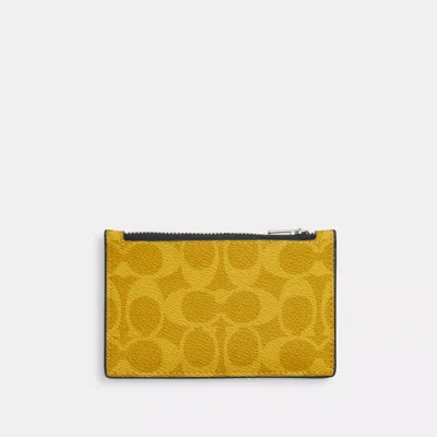Coach Outlet Zip Card Case In Signature Canvas In Multi