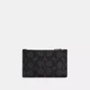 Coach Outlet Zip Card Case In Signature In Grey
