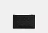 Coach Outlet Zip Card Case In Signature Leather In Black