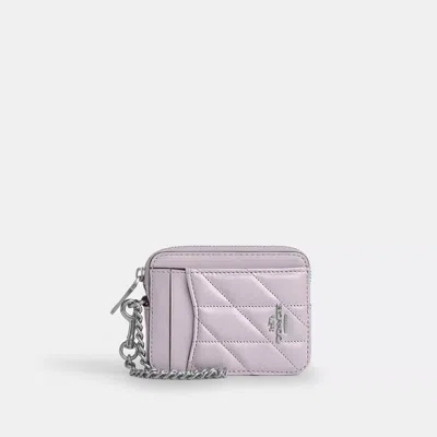 Coach Outlet Zip Card Case In Purple