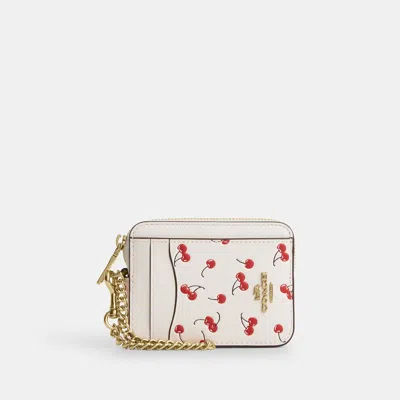 Coach Outlet Zip Card Case With Cherry Print