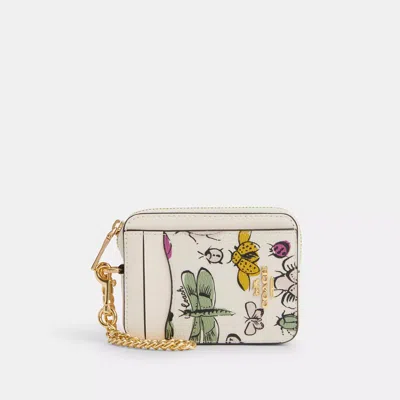 Coach Outlet Zip Card Case With Creature Print In White