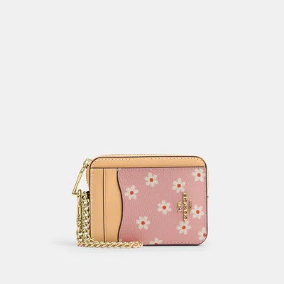 Coach Outlet Zip Card Case With Floral Print