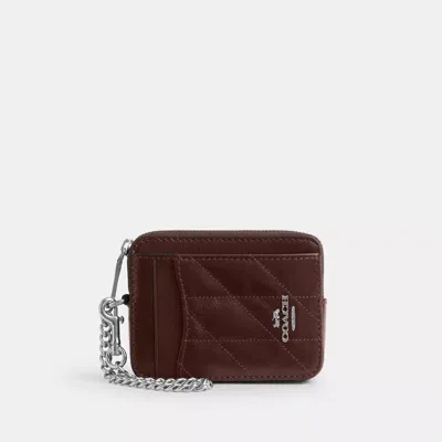 Coach Outlet Zip Card Case With Quilting In Multi