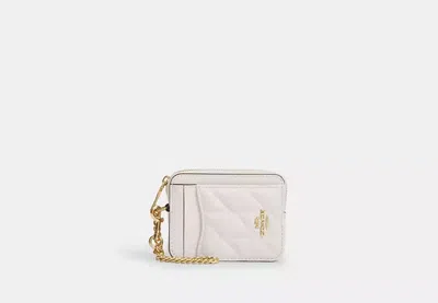 Coach Outlet Zip Card Case With Quilting In White