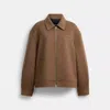Coach Outlet Zip Front Wool Jacket In Multi