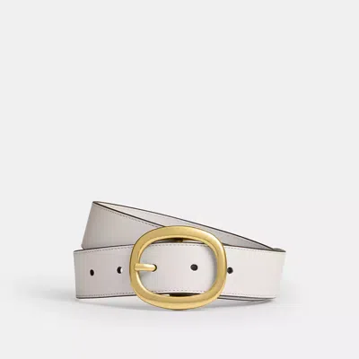 Coach Oval Buckle Belt, 32mm In White