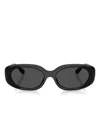 Coach Quilted Oval Rectangle Sunglasses In Black