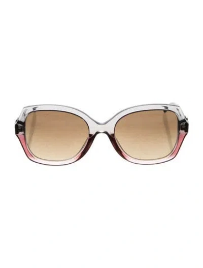 Pre-owned Coach Oversize Gradient Sunglasses In Burgundy/grey