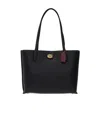 Coach Willow Pebbled Leather Tote Bag In Black
