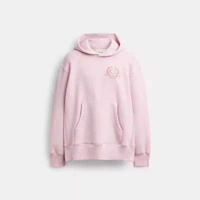 Coach Oversized Signature Crest Hoodie In Organic Cotton In Pink