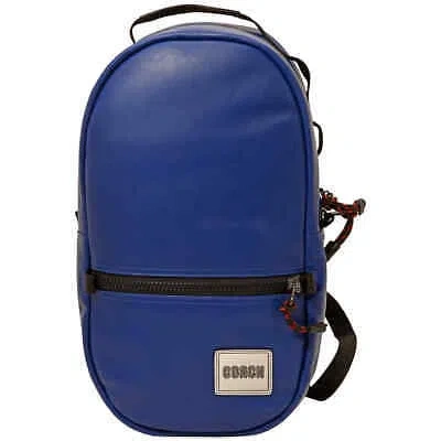 Pre-owned Coach Pacer Backpack With  Patch-blue 78830 Jipdu