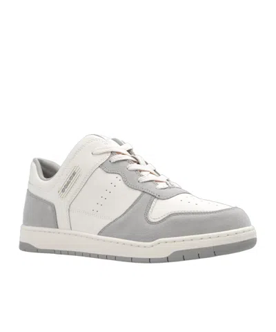 Coach Panelled Suede Leather Trainers In White