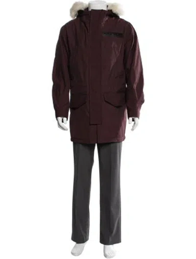 Pre-owned Coach Parka In Burgundy
