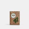 Coach Passport Card Case In Signature Canvas With Patches In Beige