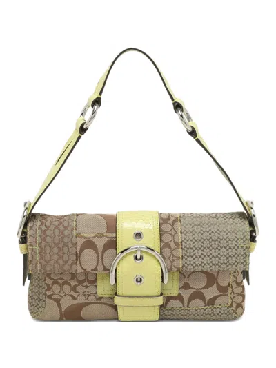 Pre-owned Coach Patch-work Shoulder Bag In Brown