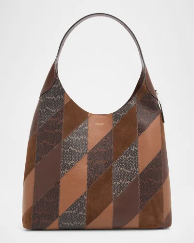 Coach Patchwork Shoulder Bag In Brown