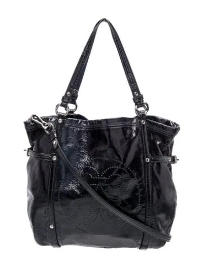 Pre-owned Coach Patent Leather Bucket Bag In Blue