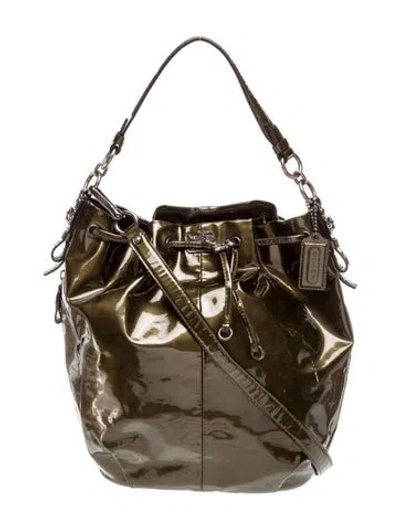 Pre-owned Coach Patent Leather Bucket Bag In Brown