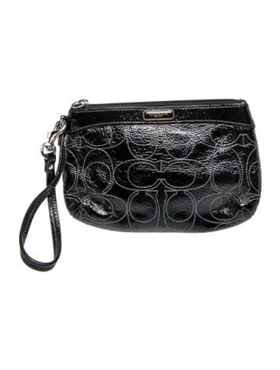 Pre-owned Coach Patent Leather Clutch In Black