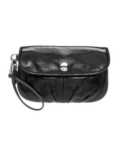 Pre-owned Coach Patent Leather Clutch In Black