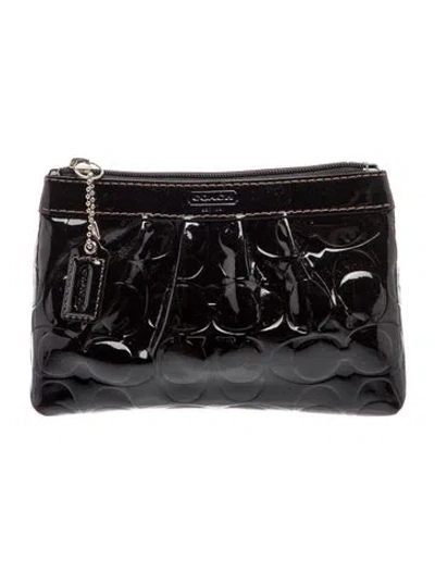 Pre-owned Coach Patent Leather Clutch In Black