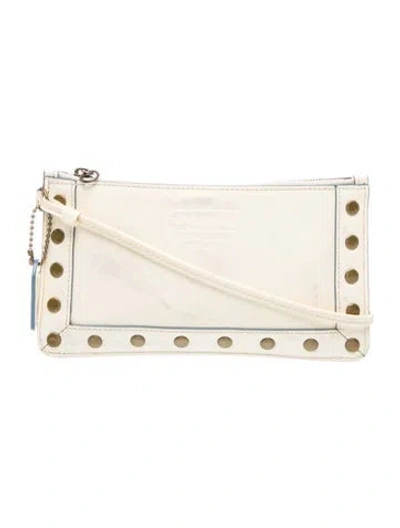 Pre-owned Coach Patent Leather Clutch In Neutral
