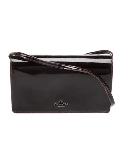 Pre-owned Coach Patent Leather Clutch In Purple