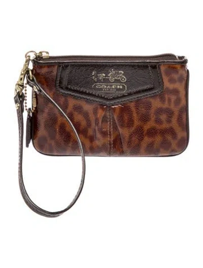 Pre-owned Coach Patent Leather Crossbody Bag In Brown