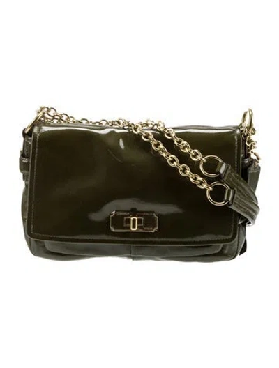 Pre-owned Coach Patent Leather Crossbody Bag In Green