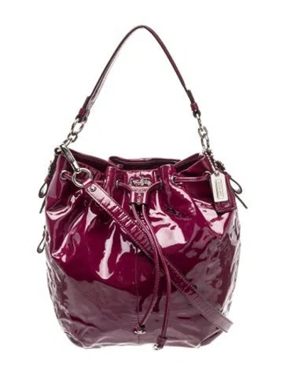 Pre-owned Coach Patent Leather Hobo In Purple