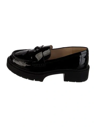 Pre-owned Coach Patent Leather Loafers In Black