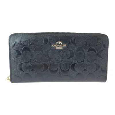 Coach Patent Leather Long Wallet In Black
