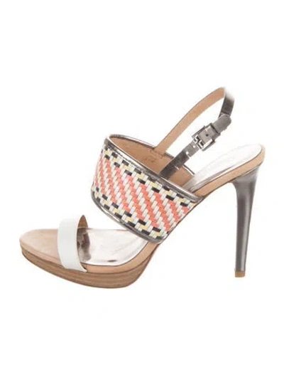 Pre-owned Coach Patent Leather Patterned Sandals