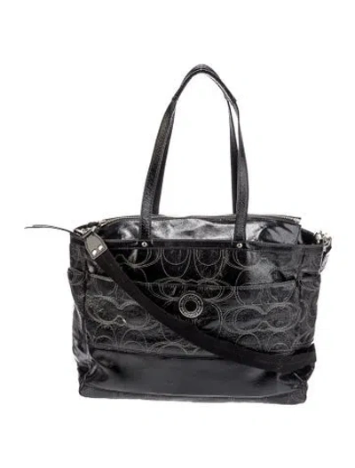Pre-owned Coach Patent Leather Shoulder Bag In Black