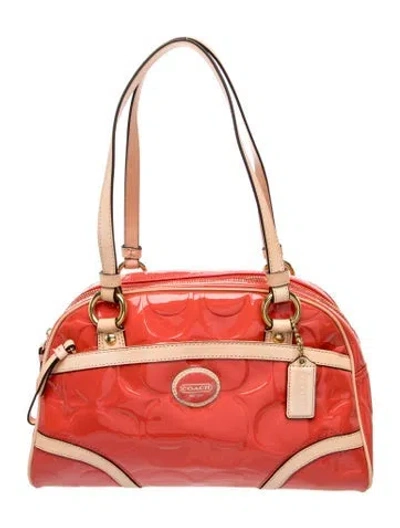 Pre-owned Coach Patent Leather Shoulder Bag In Red