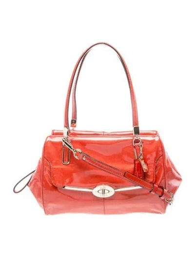 Pre-owned Coach Patent Leather Shoulder Bag In Red