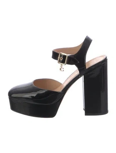Pre-owned Coach Patent Leather Slingback Pumps In Black