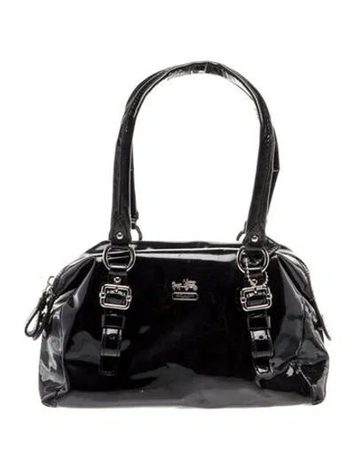 Pre-owned Coach Patent Leather Top Handle Bag In Black