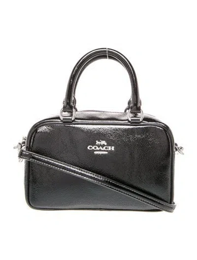Pre-owned Coach Patent Leather Top Handle Bag In Black