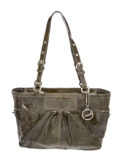 Pre-owned Coach Patent Leather Top Handle Bag In Black